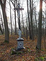 Kovový kříž u Kaprového rybníka ve Stromovce | Kapličky Třeboňsko | MAS Třeboňsko